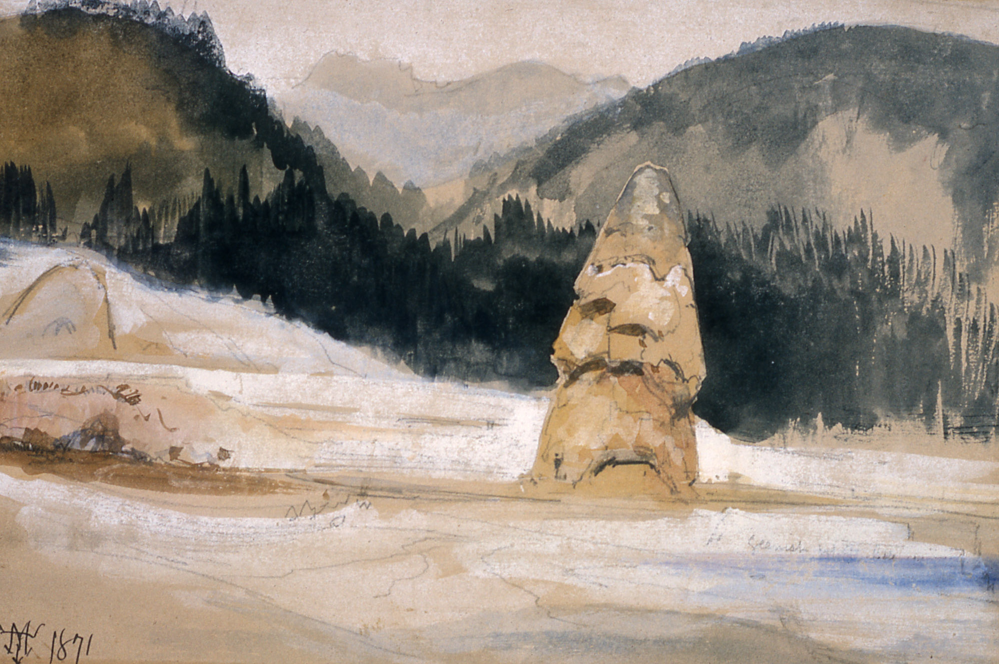 Liberty Cap - Clematis Gulch; YELL 8524; Thomas Moran; 1871